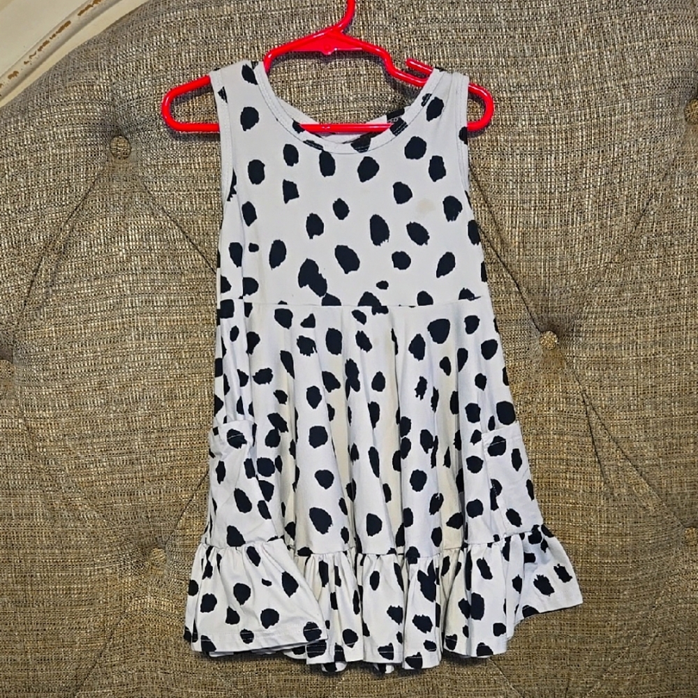 Girls 3t Black and White Dotted Dress